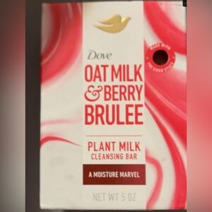 Dove Oat Milk & Berry Brulee Plant Based Cleansing Bar Soap New